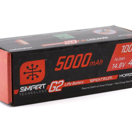 SPMX54S100H5, Spektrum RC 4S Smart G2 LiPo 100c Battery Pack (14.8V/5000mAh) w/IC5 Connector