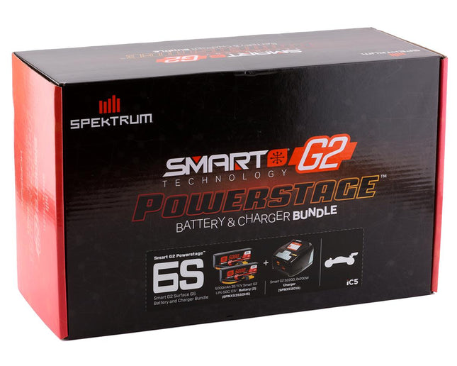 SPMXG2PS6, Spektrum RC Smart G2 PowerStage 6S Bundle w/Two 3S Smart LiPo Batteries (5000mAh)