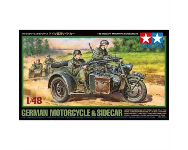 TAM32578, Tamiya 1/48 German Motorcycle & Sidecar