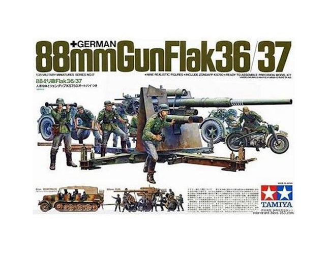 TAM35017, Tamiya 1 35 GER 88MM GUNFLAK3637