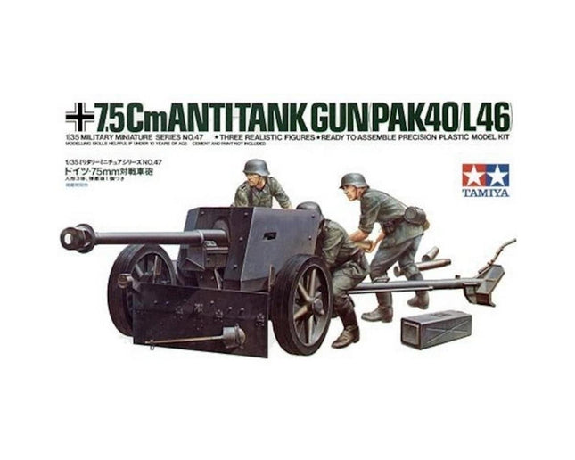 TAM35047, Tamiya 1 35 GER 75MM ANTITNK GUN