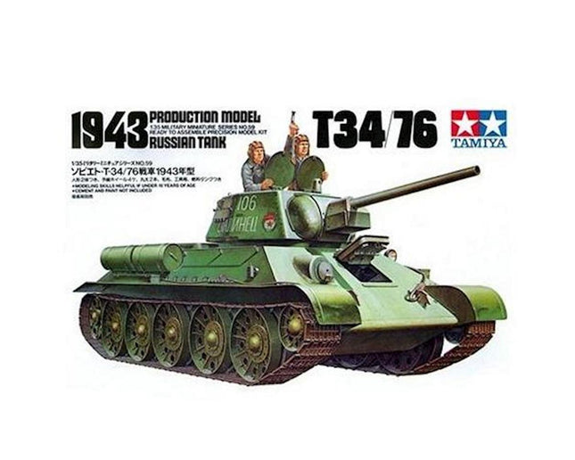 TAM35059, Tamiya 1/35 Russian 734/76 '43 Tank Model Kit