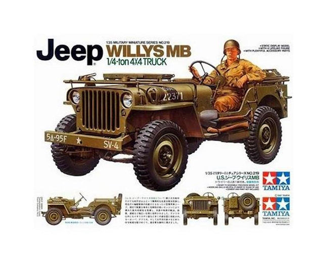 TAM35219, Tamiya 1/35 Jeep Willys MB 1/4 Ton Truck