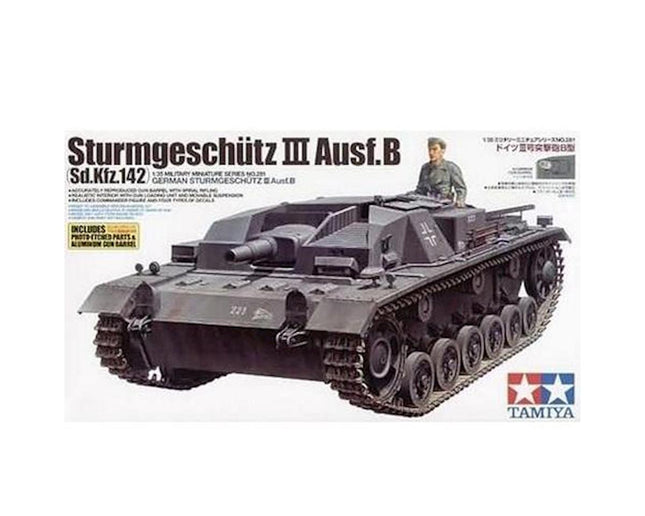 TAM35281, Tamiya 1/35 German Sturmgeschutz III Ausf. B Tank Model Kit