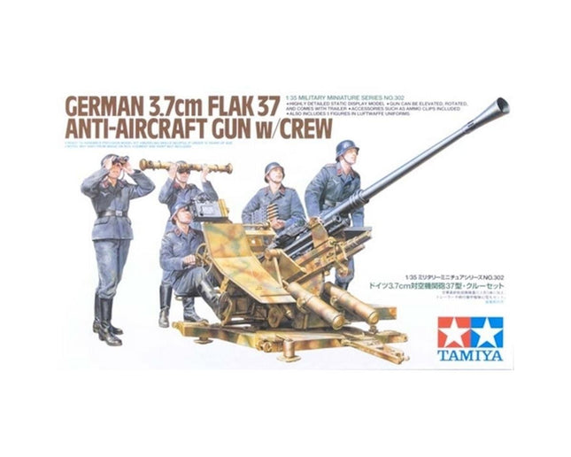 TAM35302, Tamiya 1/35 German 3.7cm FLAK 37 Anti-Aircraft Gun