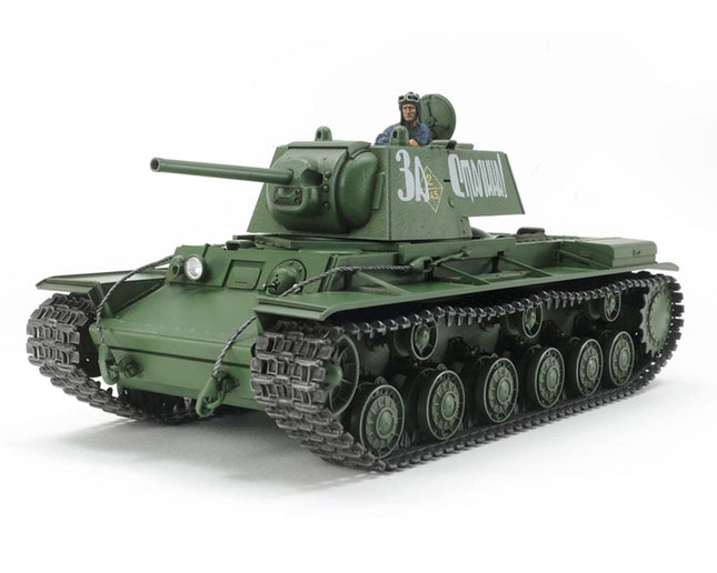 TAM35372, Tamiya KV-1 Russian Heavy 1/35 Model Tank Kit (1941 Early Production)