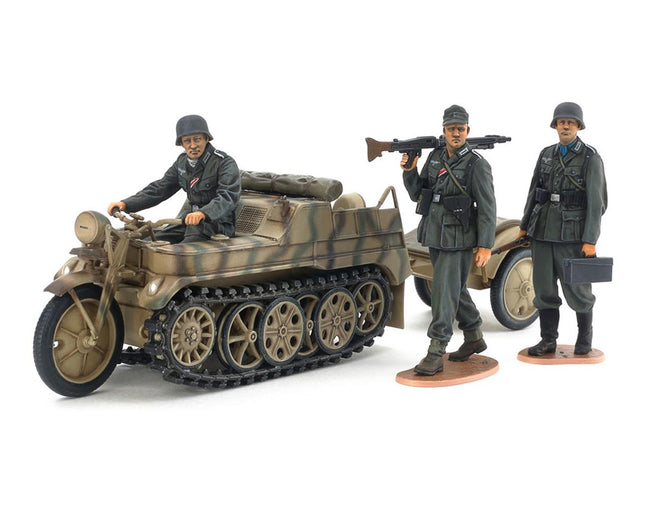 TAM35377, Tamiya German Sd.Kfz.2 Kettenkraftrad 1/35 Model Kit (Mid Production)