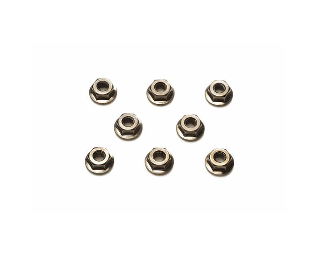 TAM42282, Tamiya Serrated Wheel Nut (Black) (8) (4mm)