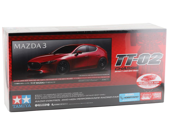 TAM58671-60A, Tamiya Mazda3 TT-02 1/10 4WD Electric Touring Car Kit