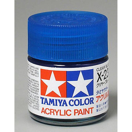 TAM81023, Tamiya X-23 Clear Blue Gloss Finish Acrylic Paint (23ml)