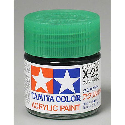 TAM81025, Tamiya X-25 Clear Green Gloss Finish Acrylic Paint (23ml)