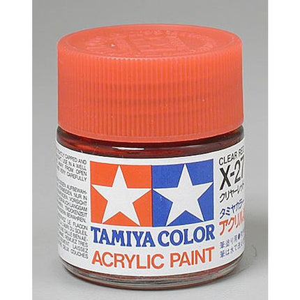 TAM81027, Tamiya X-27 Clear Red Gloss Finish Acrylic Paint (23ml)