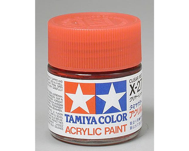 TAM81027, Tamiya X-27 Clear Red Gloss Finish Acrylic Paint (23ml)