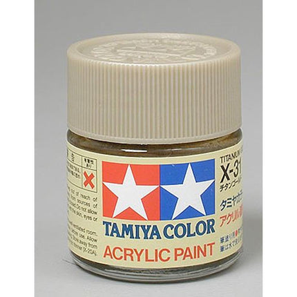 TAM81031, Tamiya X-31 Titanium Gold Mini Acrylic Paint (23ml)