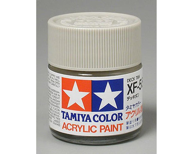 TAM81355, Tamiya XF-55 Flat Deck Tan Acrylic Paint (23ml)