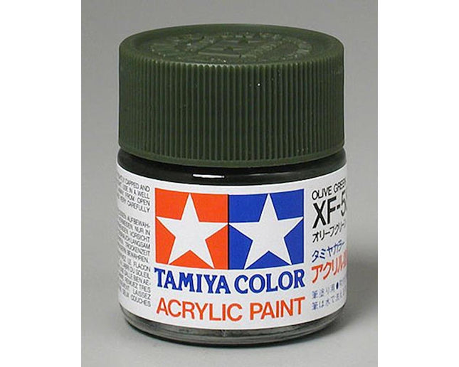 TAM81358, Tamiya XF-58 Flat Olive Green Acrylic Paint (23ml)