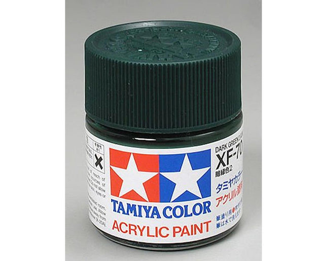 TAM81370, Tamiya XF-70 Flat Dark Green Acrylic Paint (23ml)