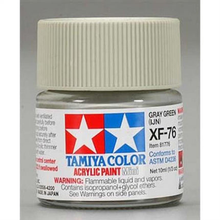 TAM81776, Tamiya XF-76 Flat Grey Green Acrylic Paint (10ml)