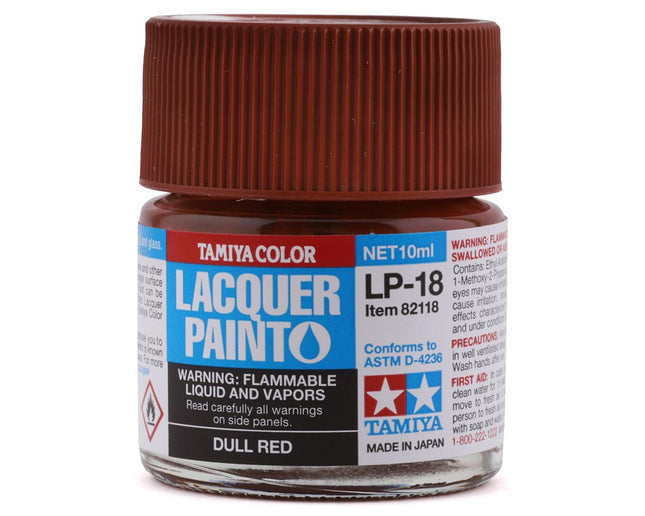 TAM82118, Tamiya LP-18 Dull Red Lacquer Paint (10ml)