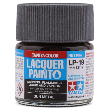 TAM82119, Tamiya LP-19 Gun Metal Lacquer Paint (10ml)