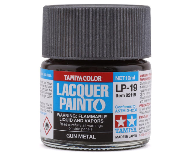 TAM82119, Tamiya LP-19 Gun Metal Lacquer Paint (10ml)