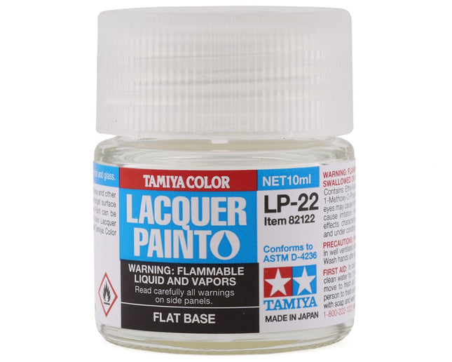 TAM82122, Tamiya LP-22 Flat Base Lacquer Paint (10ml)