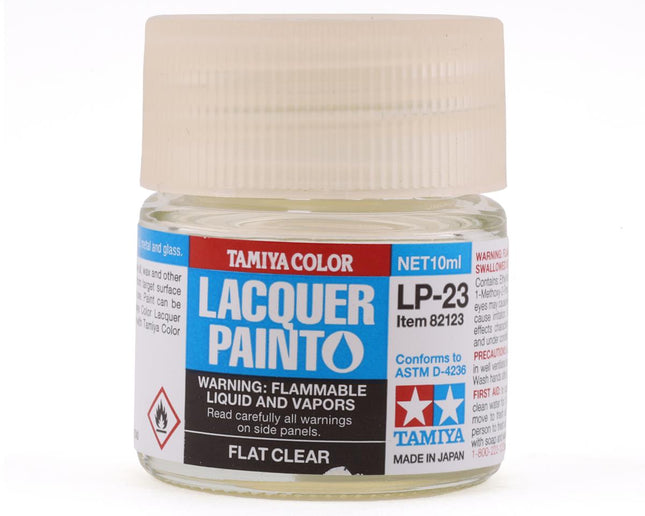 TAM82123, Tamiya LP-23 Flat Clear Lacquer Paint (10ml)