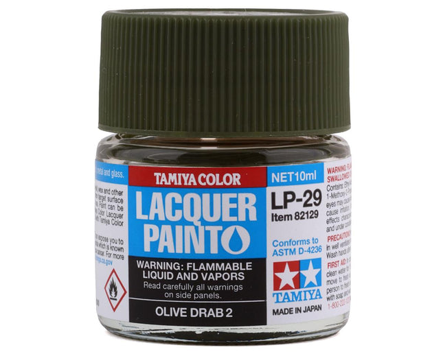 TAM82129, Tamiya LP-29 Olive Drab 2 Lacquer Paint (10ml)