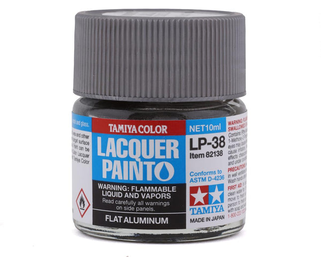 TAM82138, Tamiya LP-38 Flat Aluminum Lacquer Paint (10ml)