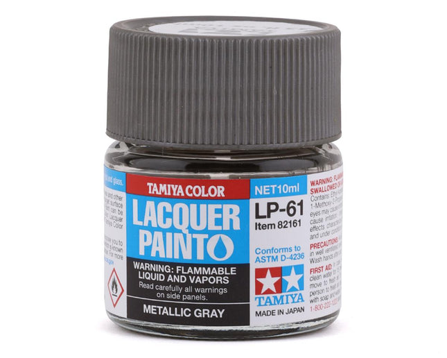 TAM82161, Tamiya LP-61 Metallic Grey Lacquer Paint (10ml)