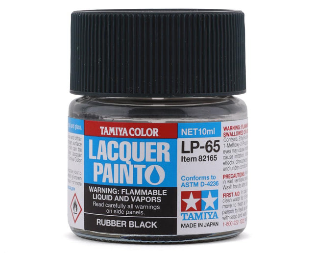 TAM82165, Tamiya LP-65 Rubber Black Lacquer Paint (10ml)