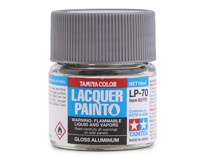 TAM82170, Tamiya LP-70 Gloss Aluminum Lacquer Paint (10ml)