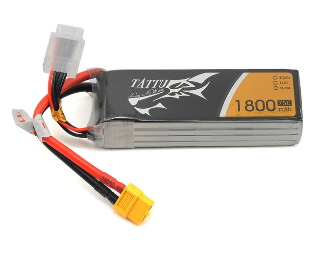 TAT1800-148-75C, Tattu 4S LiPo Battery 75C (14.8V/1800mAh) (JST-XH)