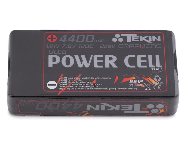 TEKTT1612, Tekin Power Cell 2S Hard Case ULCG Shorty 120C Graphene LiPo Battery