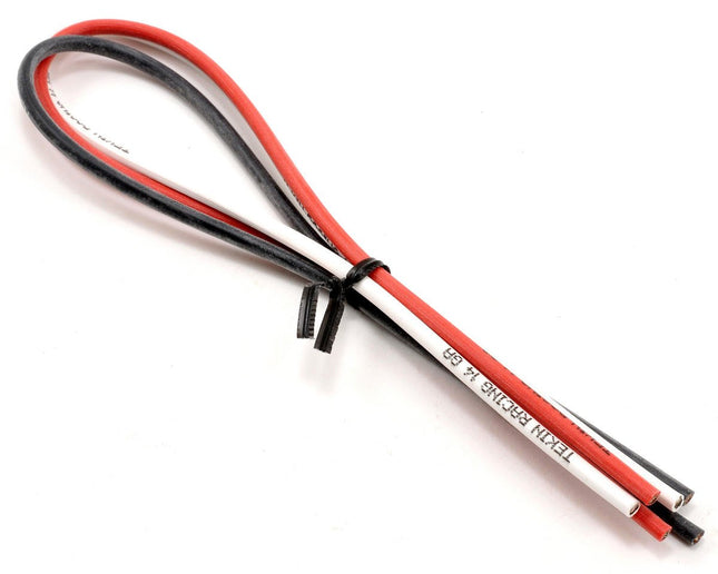 TEKTT3031, Tekin 12" 14awg Silicon Power Wire (Black/Red/White) (3)