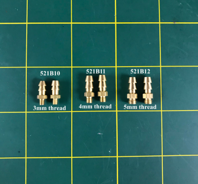 OSE-TFL-521B10, Straight brass water fitting (M3~3mm Thread)