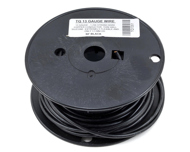 TQW1351, TQ Wire 13awg Silicone Wire (Black) (50')