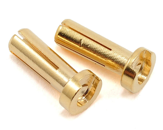 TQW2502, TQ Wire 4mm Low Profile Male Bullet Connectors (Gold) (14mm) (2)