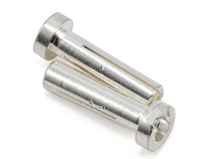 TQW2503, TQ Wire 4mm Low Profile Male Bullet Connectors (Silver) (18mm) (2)