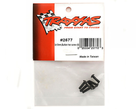 TRA2577, Traxxas 3x10mm Button Head Screws (6)