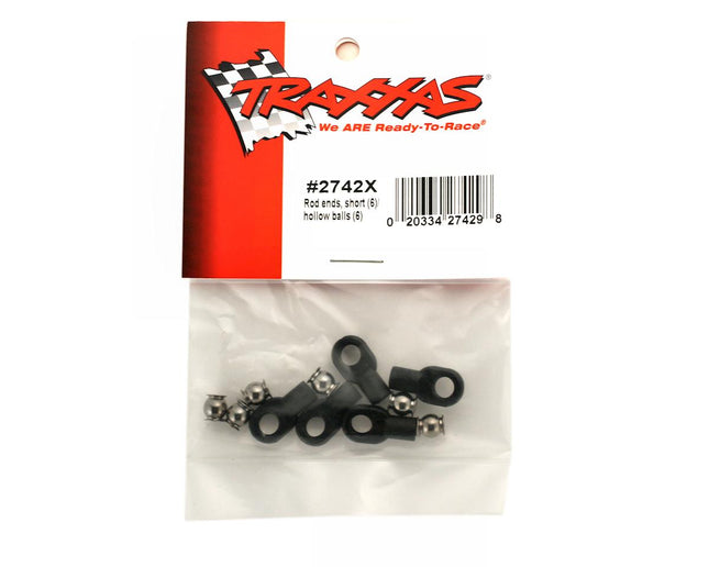 TRA2742X, Traxxas Short Rod Ends With Hollow Balls (6)