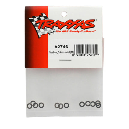 TRA2746, Traxxas 3x6mm Metal Washers (12)