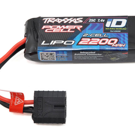 TRA2820X, Traxxas 2S "Power Cell" 25C LiPo Battery w/iD Traxxas Connector (7.4V/2200mAh)