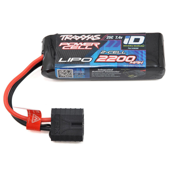 TRA2820X, Traxxas 2S "Power Cell" 25C LiPo Battery w/iD Traxxas Connector (7.4V/2200mAh)