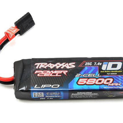TRA2843X, Traxxas 2S "Power Cell" 25C LiPo Battery w/iD Traxxas Connector (7.4V/5800mAh)