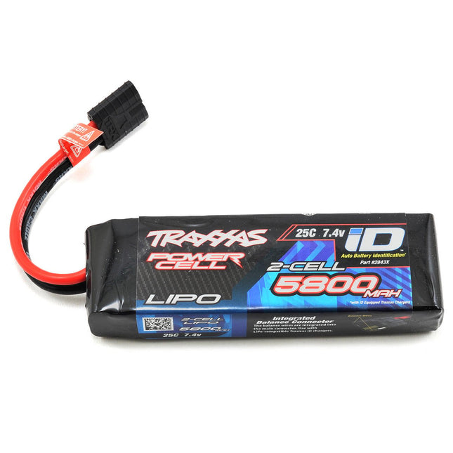 TRA2843X, Traxxas 2S "Power Cell" 25C LiPo Battery w/iD Traxxas Connector (7.4V/5800mAh)