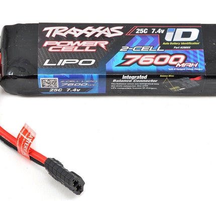 TRA2869X, Traxxas 2S "Power Cell" 25C LiPo Battery w/iD Traxxas Connector (7.4V/7600mAh)
