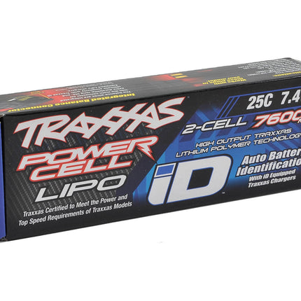 TRA2869X, Traxxas 2S "Power Cell" 25C LiPo Battery w/iD Traxxas Connector (7.4V/7600mAh)