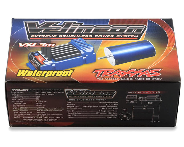 TRA3370, Traxxas Velineon VXL-3M Waterproof 1/16 Scale Brushless Power System