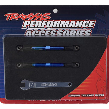 TRA3643X, Traxxas Aluminum 49mm Camber Link Turnbuckle (Blue) (2)